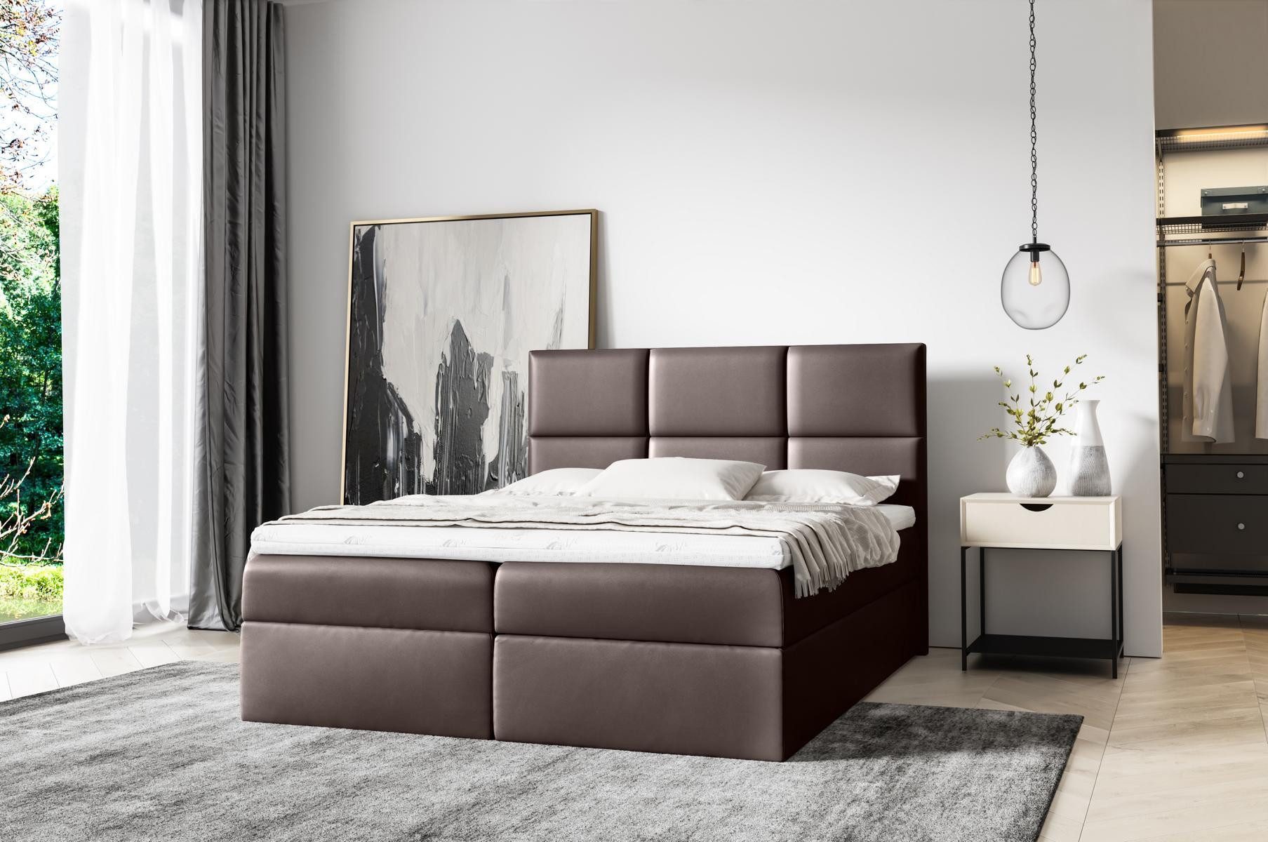 Xlmoebel Boxspringbett Modernes Polsterbett mit elegantem Design und hohem Komfort (Bett), Hergestellt in Europa