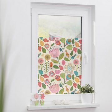 Fensterfolie Blumen, LICHTBLICK ORIGINAL, blickdicht, strukturiert