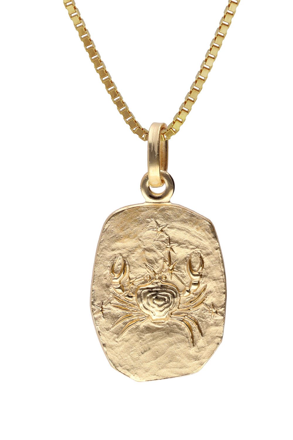 Kette mit Anhänger Krebs Sternzeichen Gold 333 / 8K mit vergoldeter Silberkette