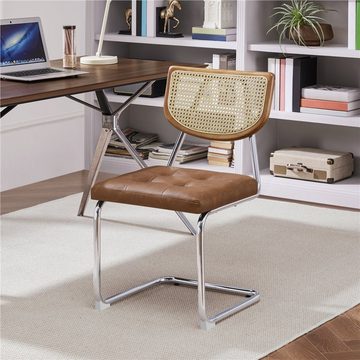 Yaheetech Esszimmerstuhl, 2-er Set Küchenstuhl Schwingstuhl mit Metallgestell Polsterstuhl
