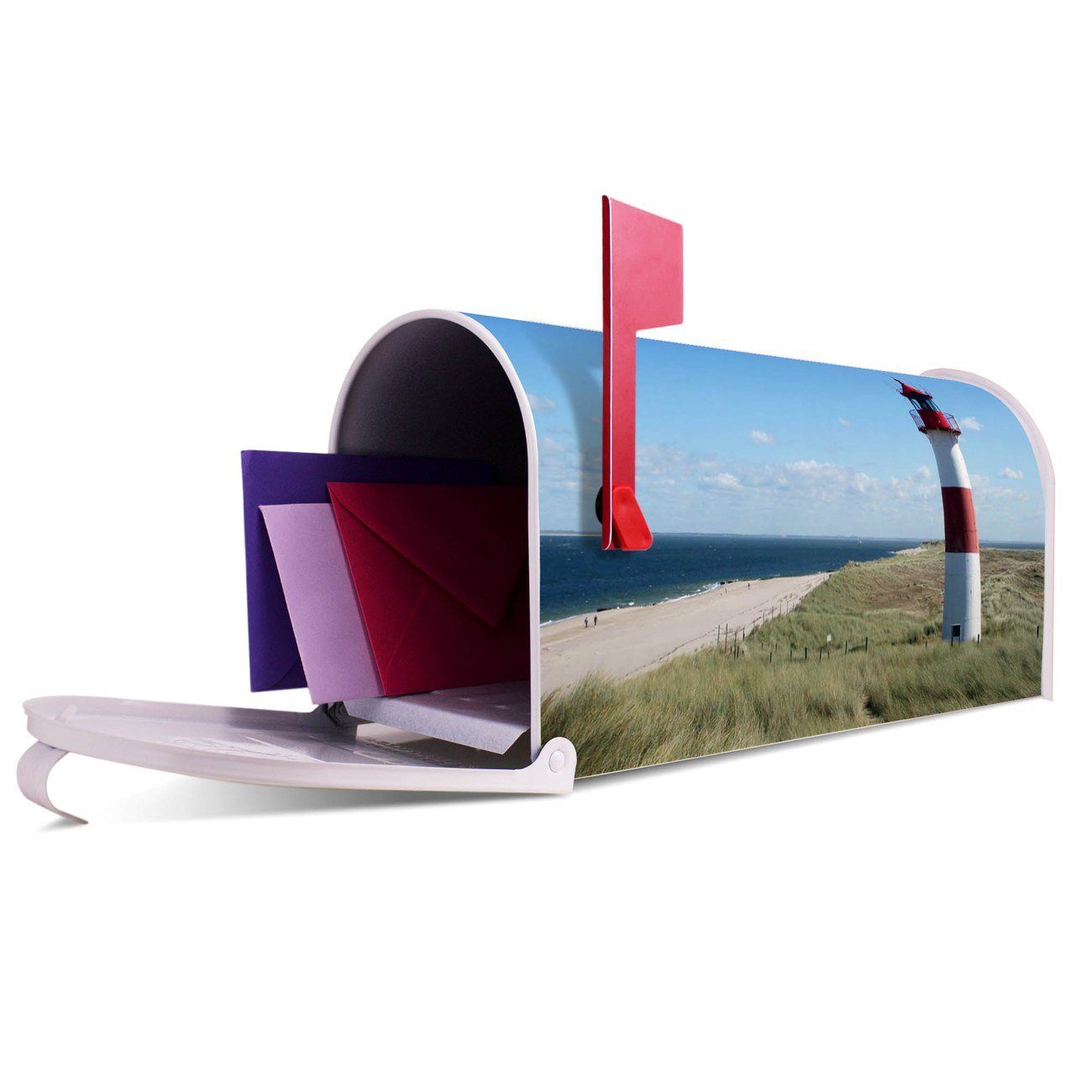 USA), cm 51 Mailbox Leuchtturm x Briefkasten 17 Mississippi x Amerikanischer aus (Amerikanischer weiß 22 banjado Briefkasten, original