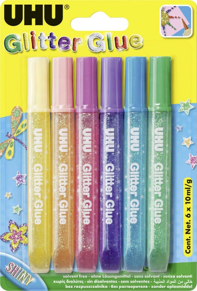 UHU Bastelkleber UHU Glitter Glue Shiny 6 x 10 ml – Bild 4 von 4