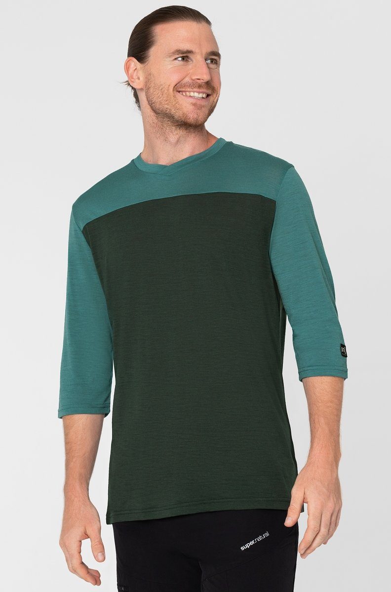 Forest Merino-Materialmix Melange/Deep T-Shirt CONTRAST SUPER.NATURAL Merino Hydro T-Shirt funktioneller 3/4