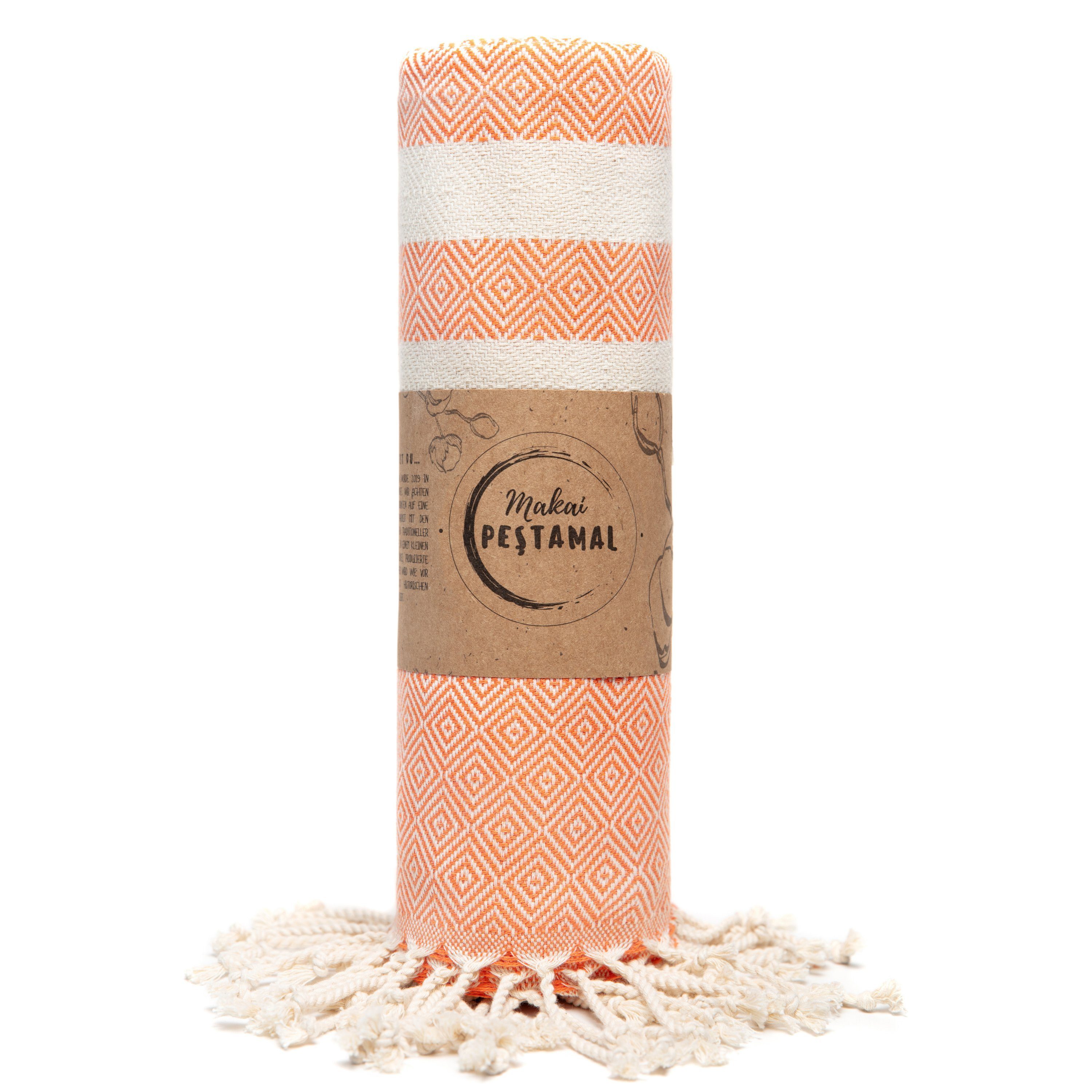 Makai Hamamtuch Pestemal Pfirsichorange, Baumwolle (1-St)
