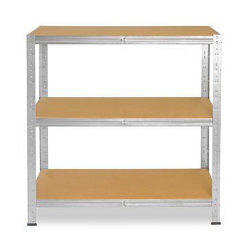 shelfplaza Schwerlastregal HOME, 90x30x60cm verzinkt, Metallregal mit 3 Böden, als Kellerregal, Garagenregal, Werkstattregal oder Lagerregal, Steckregal Metall mit 175kg Tragkraft