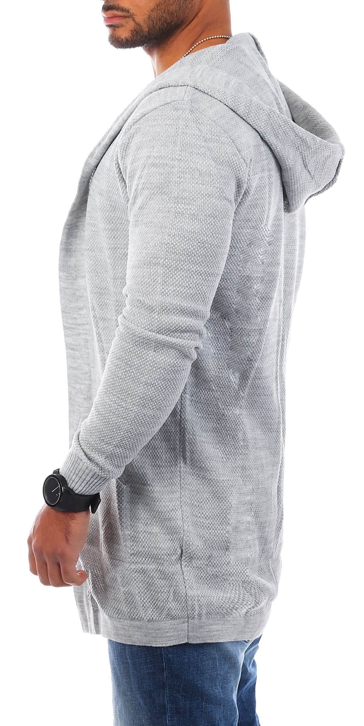 CARISMA Cardigan Herren leichte Herren Feinstrick Weste Strickjacke lange Passform 7717 in Unifarbe – Bild 5 von 5