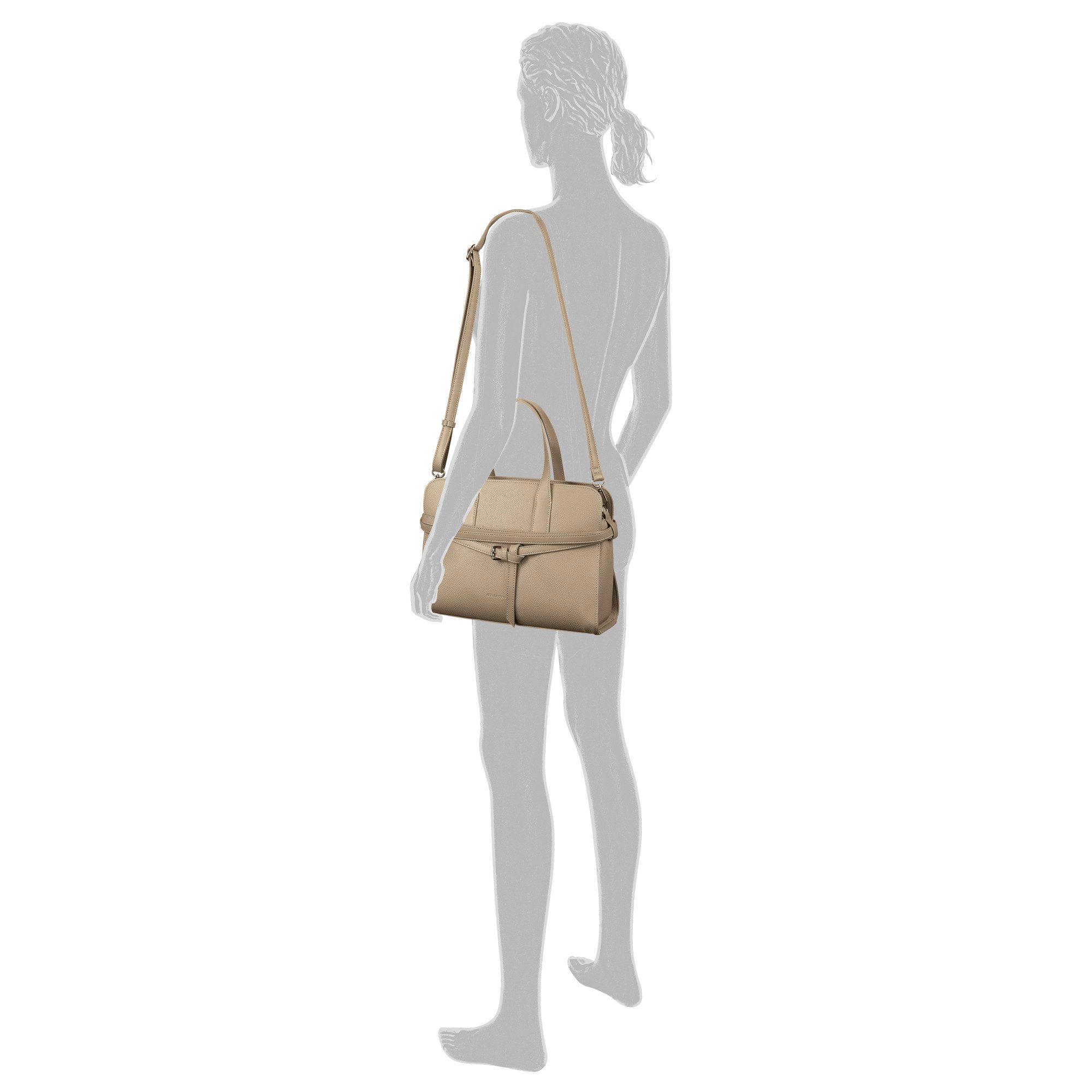 TOM TAILOR Shopper Freya, verziert mit schmalen, mehrlagigen Riemen und Metallschließe