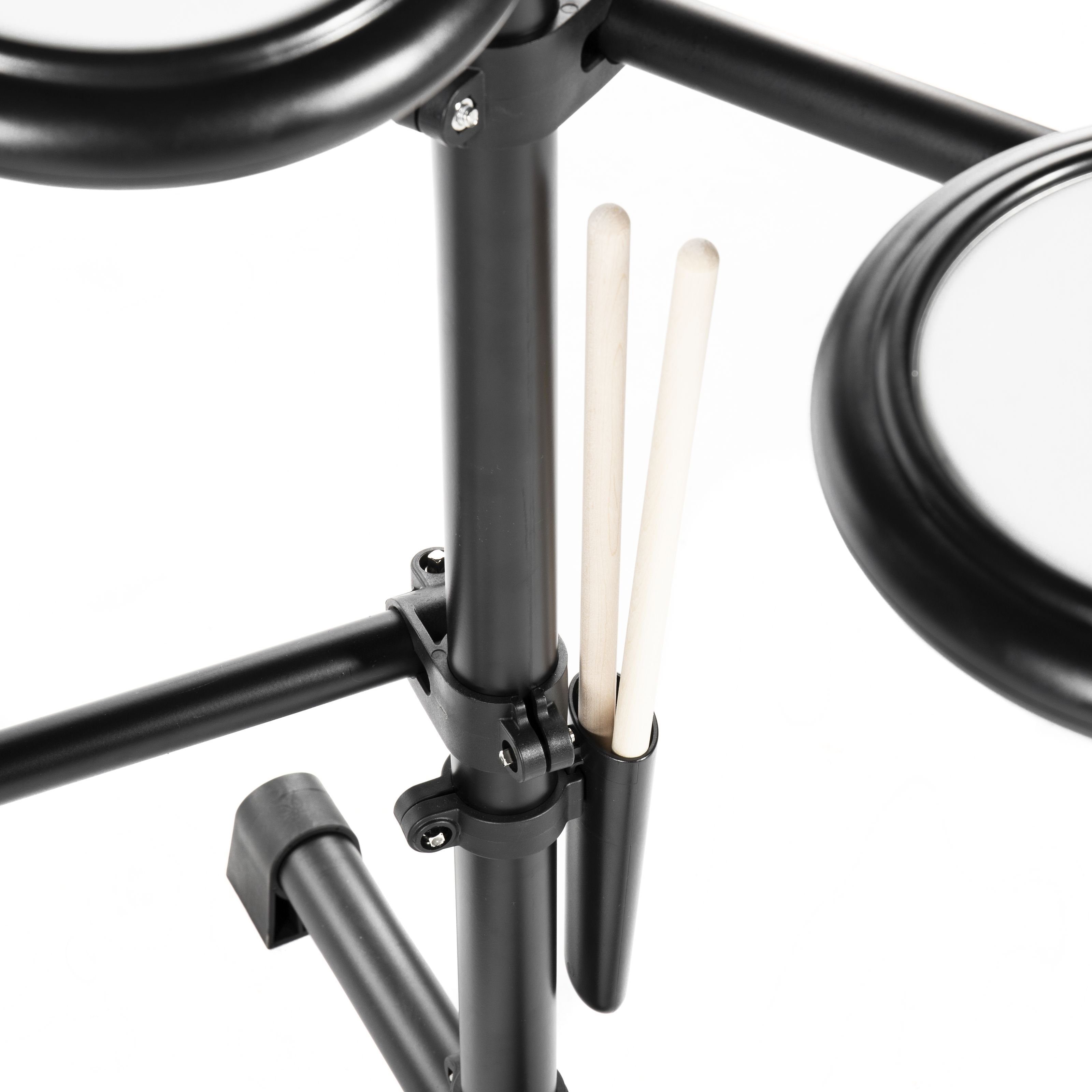 FAME E-Drum,DD-Lite V2 E-Drum Set Elektronisches Schlagzeug-Set mit 144 Sounds 12 Drumsets Aux-Eingang MIDI Drumsticks Drum Key Mesh Heads E-Schlagzeug Schwarz, E-Drums, E-Drum Sets, DD-Lite V2, E-Drum Set, Elektronisches Schlagzeug