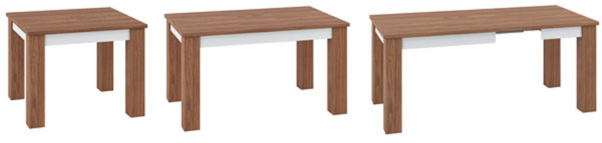 Feldmann-Wohnen Esstisch DALLAS (Tisch, ausziehbar), 141, 77 101, Farbe cm x geriffelten cm B/T/H: 89 x wählbar 181 - der Absetzungen cm