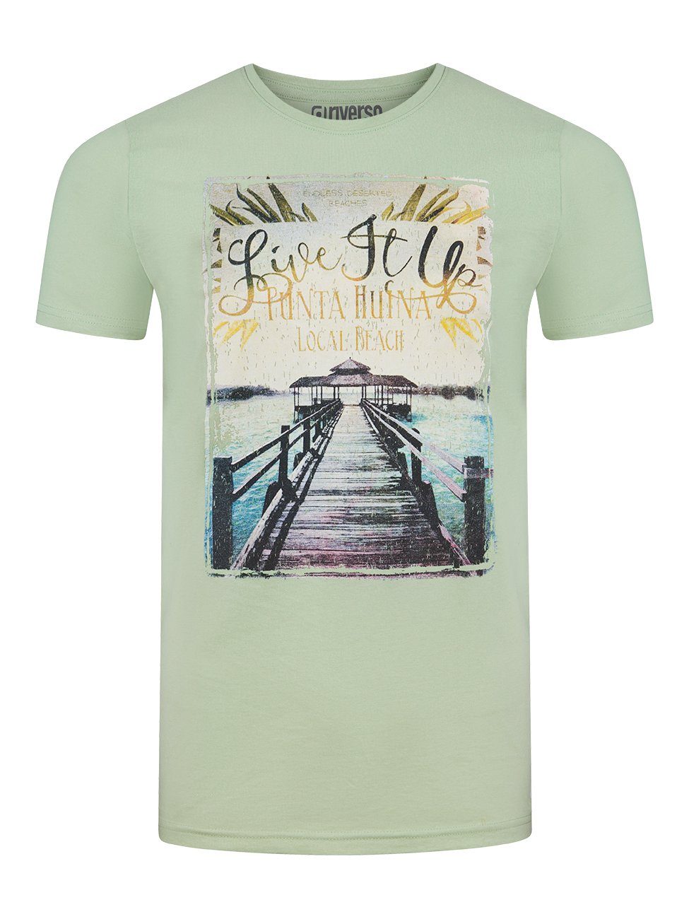 riverso T-Shirt Herren Fotoprintshirt RIVLukas Regular Fit (1-tlg) Kurzarm Tee Shirt mit Rundhalsausschnitt aus 100% Baumwolle