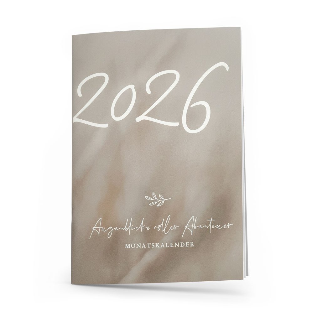 NORDEULE Monatskalender 2026 Beige, Jahresplaner A5 mit deutschen Feiertagen & Zeitumstellung, idealer Terminkalender für Unterwegs, Büro oder Zuhause