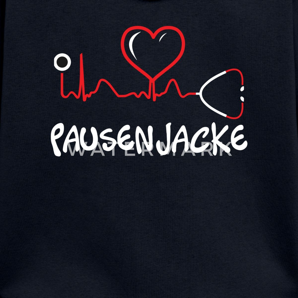 Spreadshirt Hoodie Pausenjacke Herzschlag Krankenschwester Krankenhaus Kapu günstig online kaufen