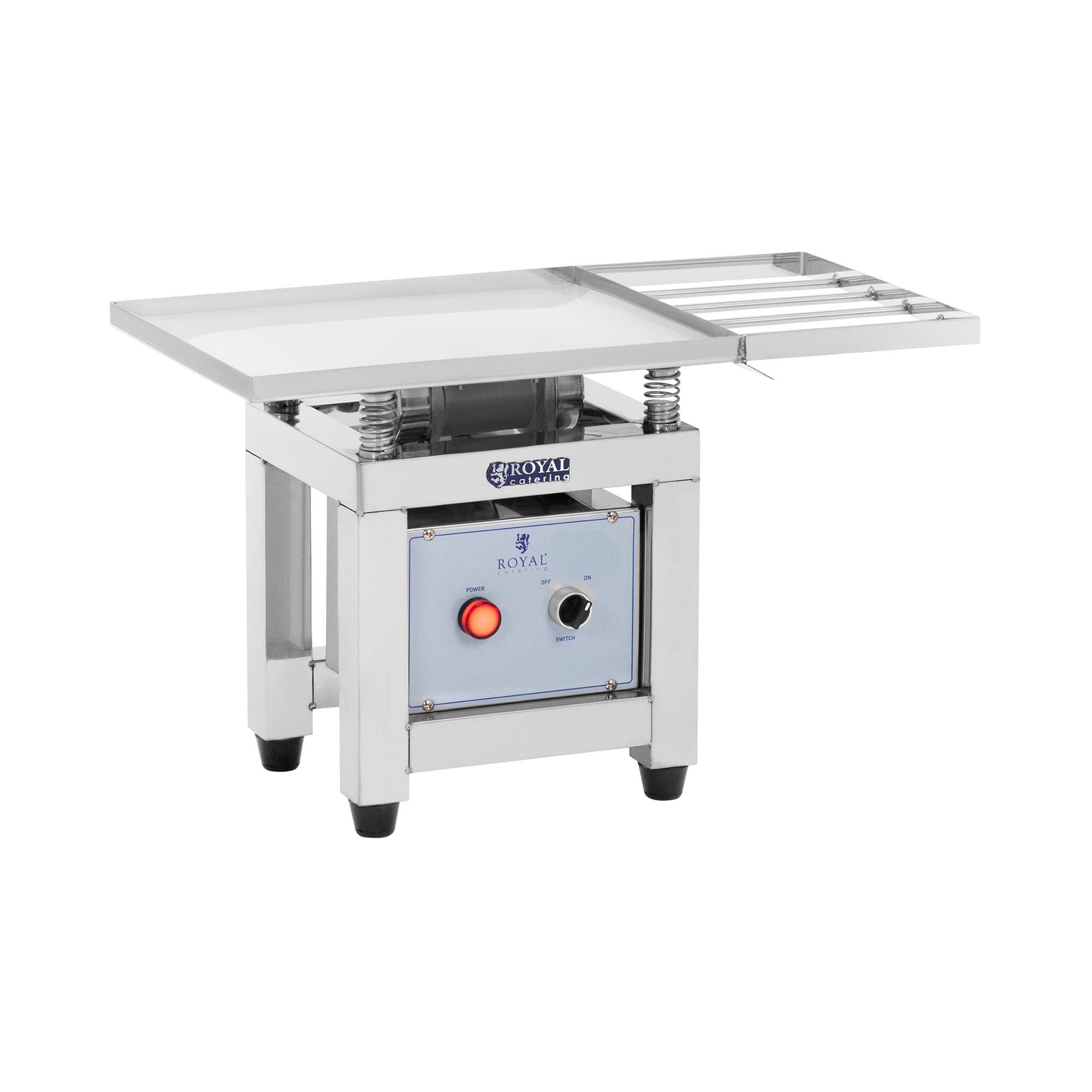 Royal Catering Fonduetopf Schokoladen-Rütteltisch Vibrationstisch Pralinenrüttler Edelstahl 45 W, Edelstahl