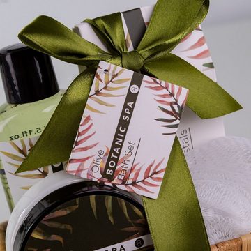 ACCENTRA Pflege-Geschenkset "Olive Spa" Geschenkset im Seegras-Körbchen Duft: Olive, bereits verpackt für direktes Verschenken