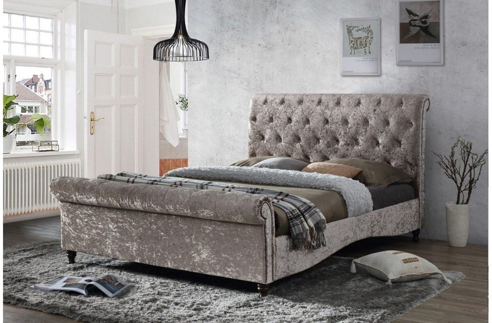 Polsterbett Luxuriöses Chesterfield-Bett mit Knopf-Design in elegantem Stil