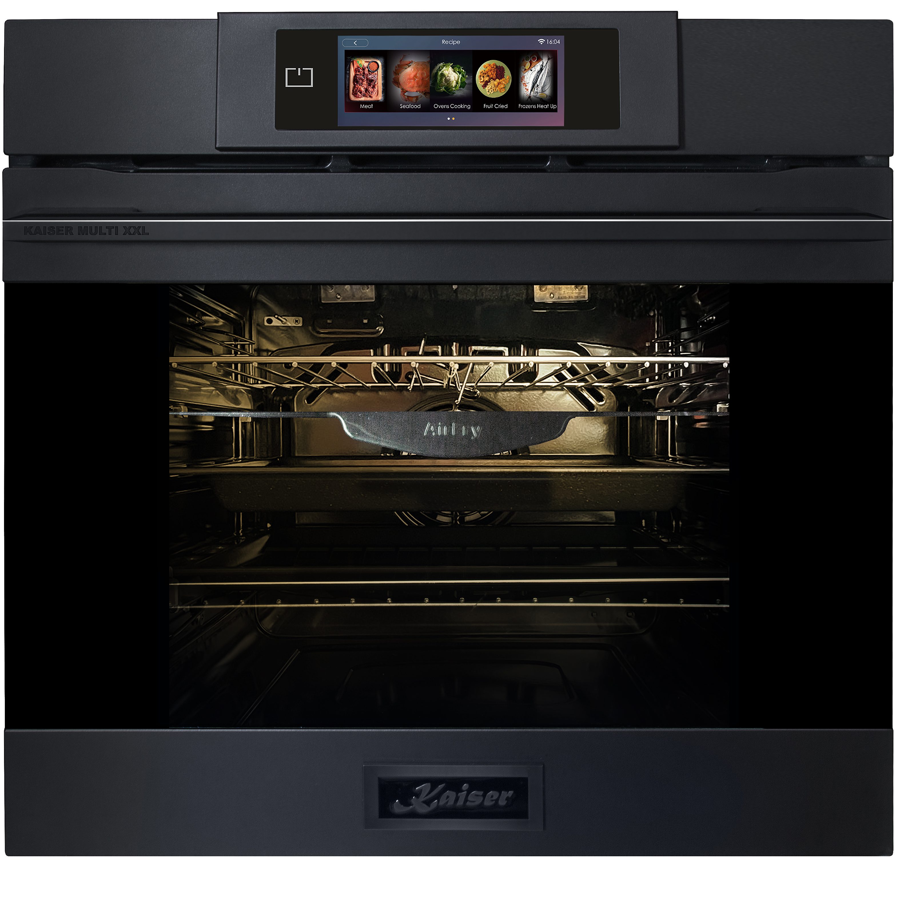Kaiser Küchengeräte Pyrolyse Backofen XXL Elektro-Backofen 60 cm Multi 29, Pizza-Modus, Multi-Cooking, Slow Cooking, TFT FullTouch Display, Soft-Close, Easy-Clean Emaille EH 6347, mit 1-fach-Teleskopauszug, Pyrolyse-Selbstreinigung, Dampfreinigung, AirFry-Heißluftfritteuse, Temperatursonde