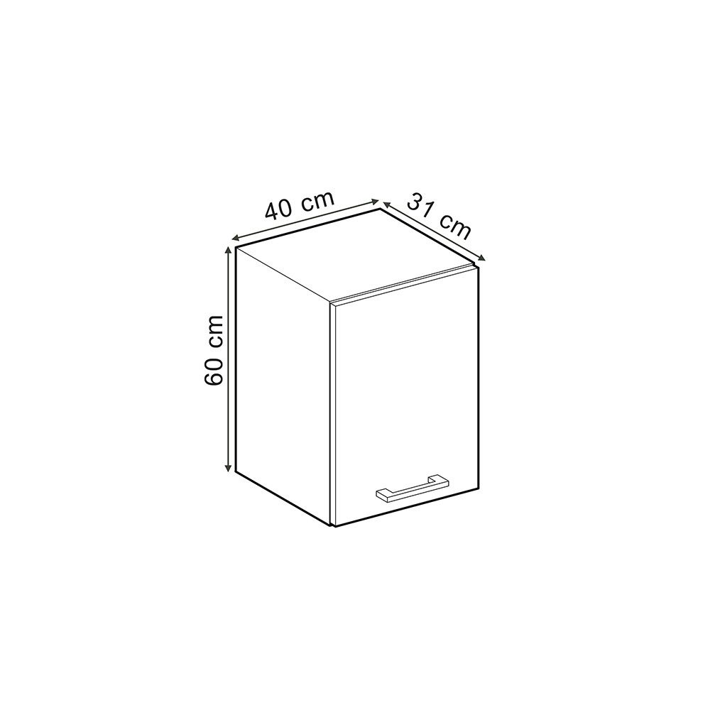 Vicco Hängeschrank R-Line, Schwarz Beton/Anthrazit, 40 cm (1-St)