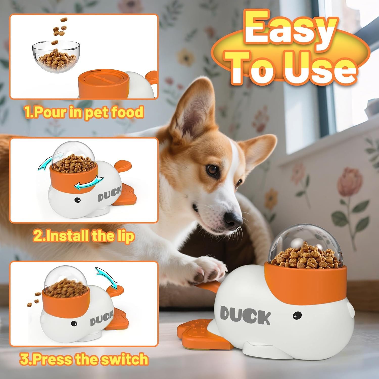 FELIXLEO Tier-Intelligenzspielzeug Interaktives Hundespielzeug Entenform Slow Feeder Gesunde Ernährung, (1-tlg)