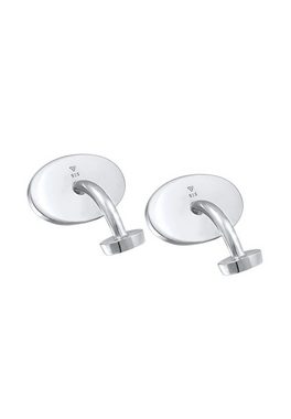 Kuzzoi Manschettenknöpfe Oval Plättchen Poliert Elegant 925 Silber, Plättchen