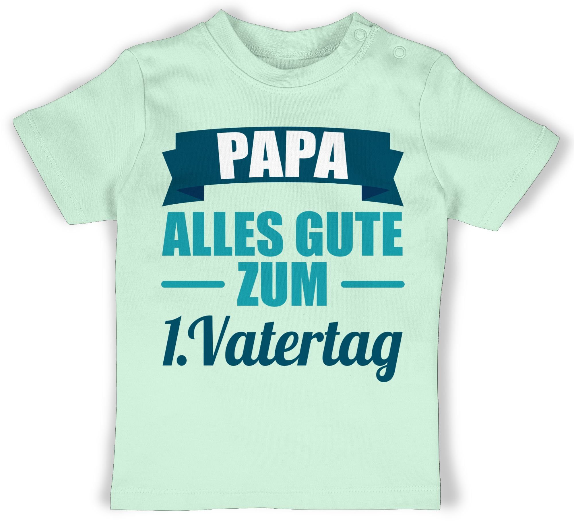 Shirtracer T-Shirt 1. Vatertag Geschenk Vatertag Baby 2 Mintgrün