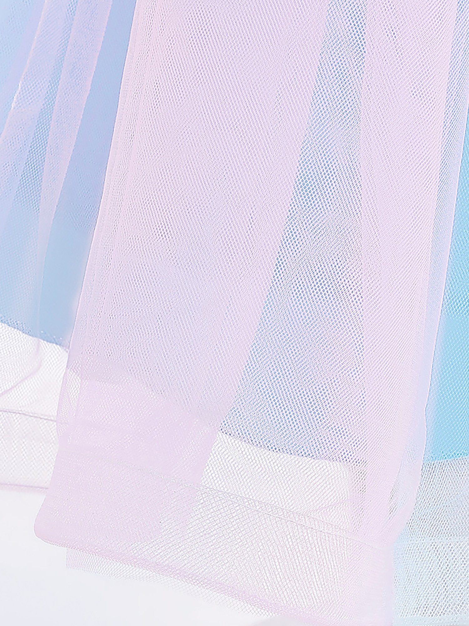 aus Tüll Mädchen LAPA dreidimensionalen Abendkleid mit Netzblumen Prinzessinnenkleid Blau