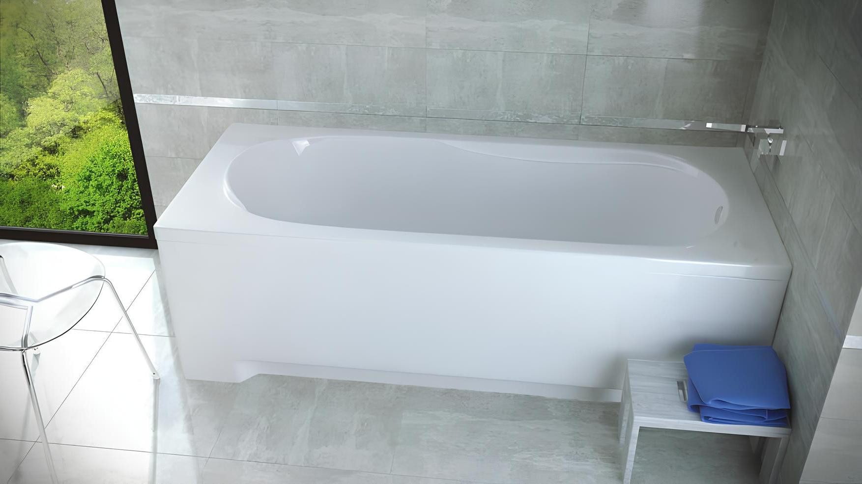 Xlmoebel Badewanne Moderne rechteckige Acryl-Badewanne mit eleganter Duschwand, Hergestellt in Europa
