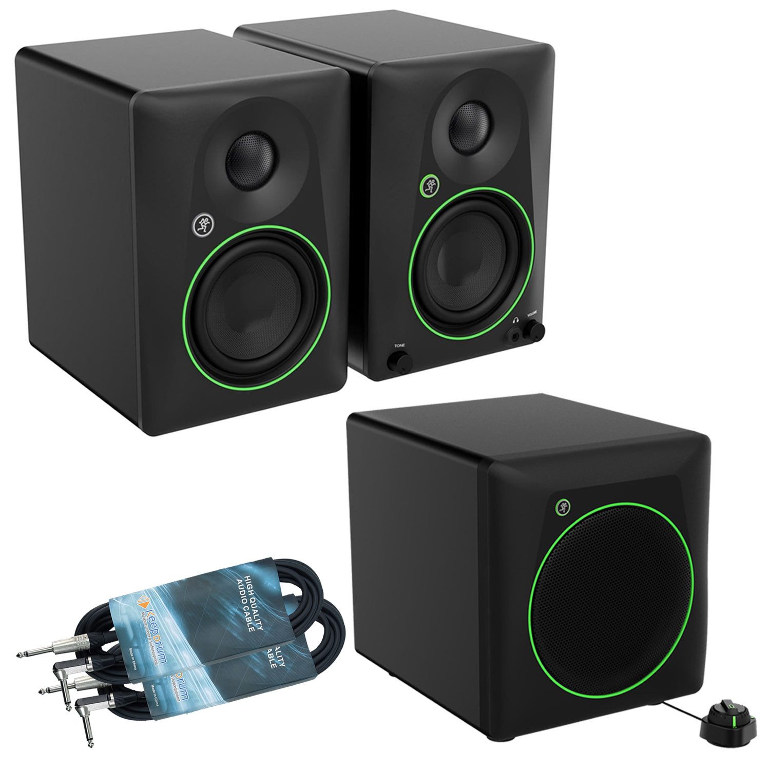 MACKIE Mackie Studio-Monitore CR4.5BT mit CR8SBT Subwoofer und Klinkenkabel Digitales Aufnahmegerät (Vorteils-Set mit Subwoofer und Klinkenkabel)