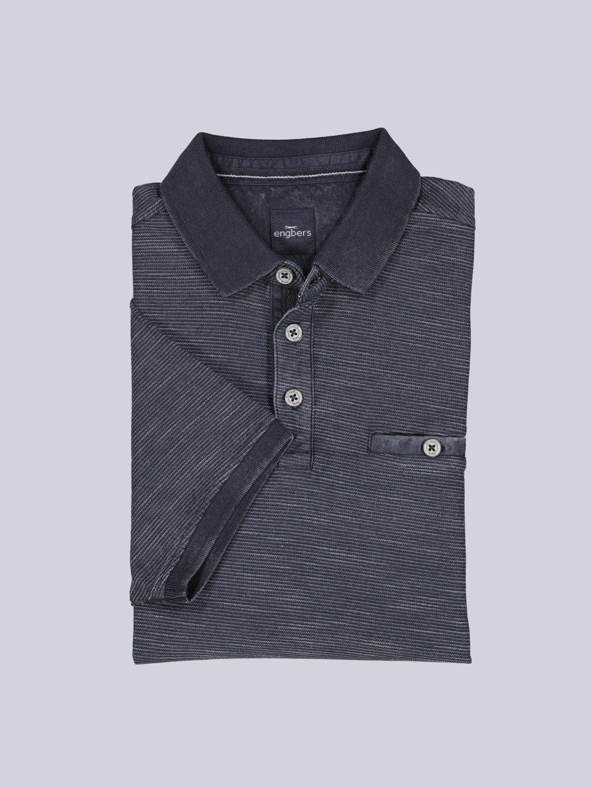Poloshirt Herren Polo-Shirt meliert, Saphirblau