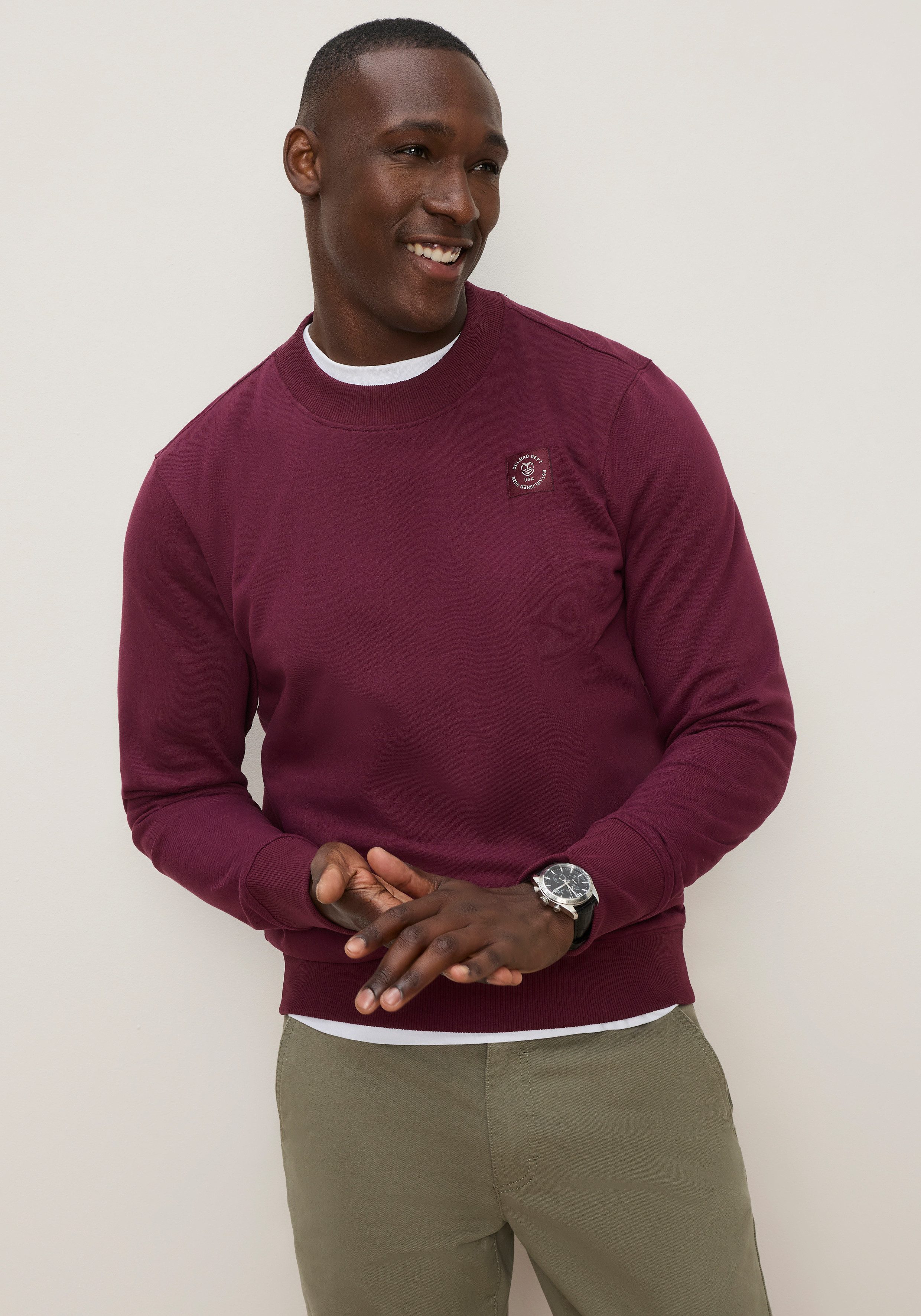 DELMAO Sweatshirt - Der Delmao Klassiker mit Rundhalsausschnitt, Langarm, aus Baumwolle und Polyester