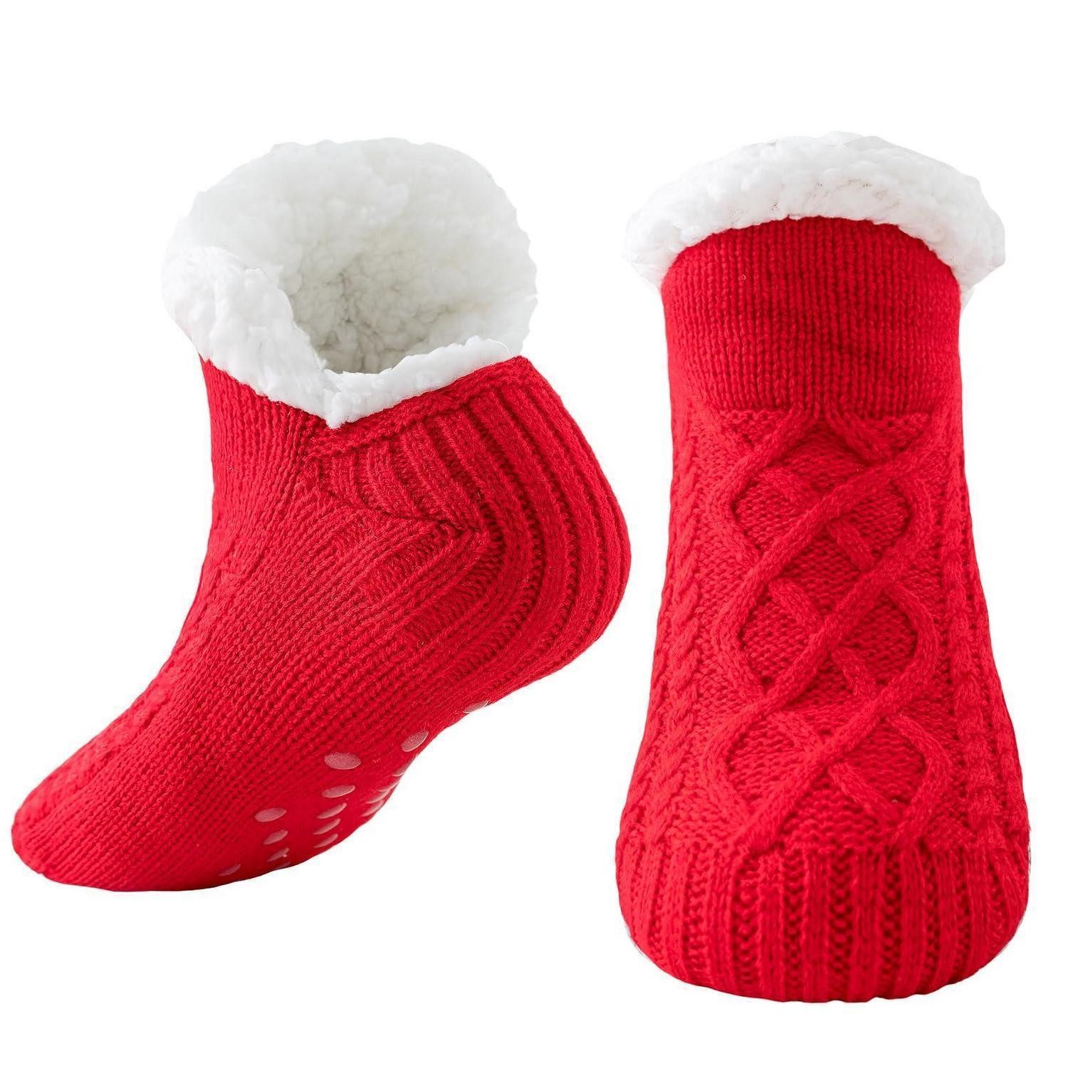 LuxusKollektion Kuschelsocken Kuschelsocken Damen Herren Rot 36-44 EU