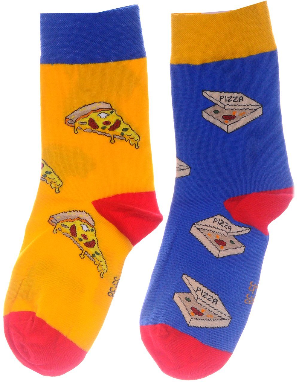 Freizeitsocken 1 Paar Socken lustige bunte witzige Strümpfe mit Pizza