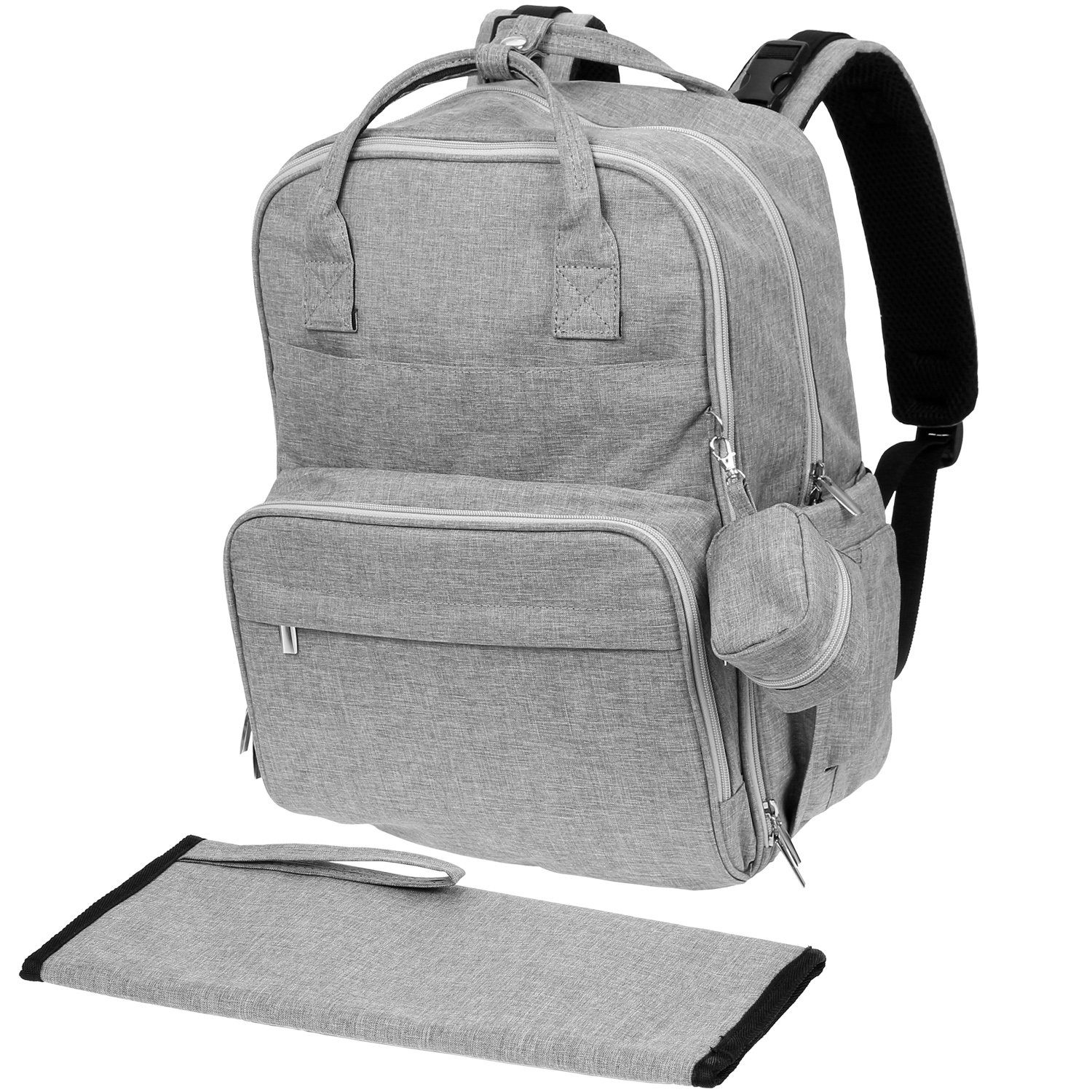 Mach1 Wickelrucksack Wickelrucksack Baby Wickeltasche Großer Stauraum, die Tasche kann am Kinderwagen angehängt werden, gepolsterte Rückseite und Schultergurte, Windelbeutel Wickeltasche Rucksack