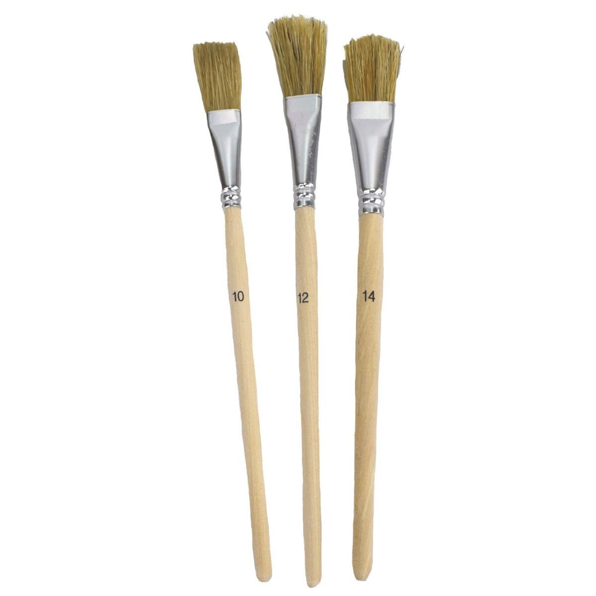 Color Expert Flachpinsel Pinsel Set Lackpinsel Set 3tlg. Größe 10, 12, 14 helle Borsten, (3 St), Emaillelackpinsel