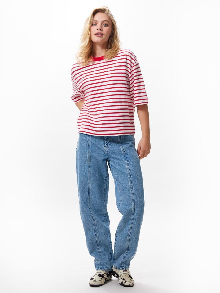 Catwalk Junkie T-Shirt – Gestreiftes Cropped günstig online kaufen