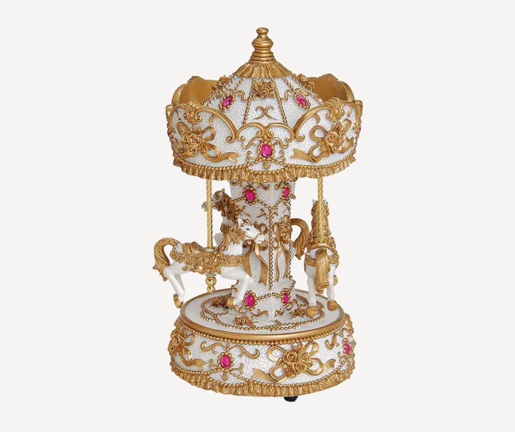 Seyila Home Spieluhr Spieluhr Karussell Pferd, Elegante Musikdose im nostalgischen Design