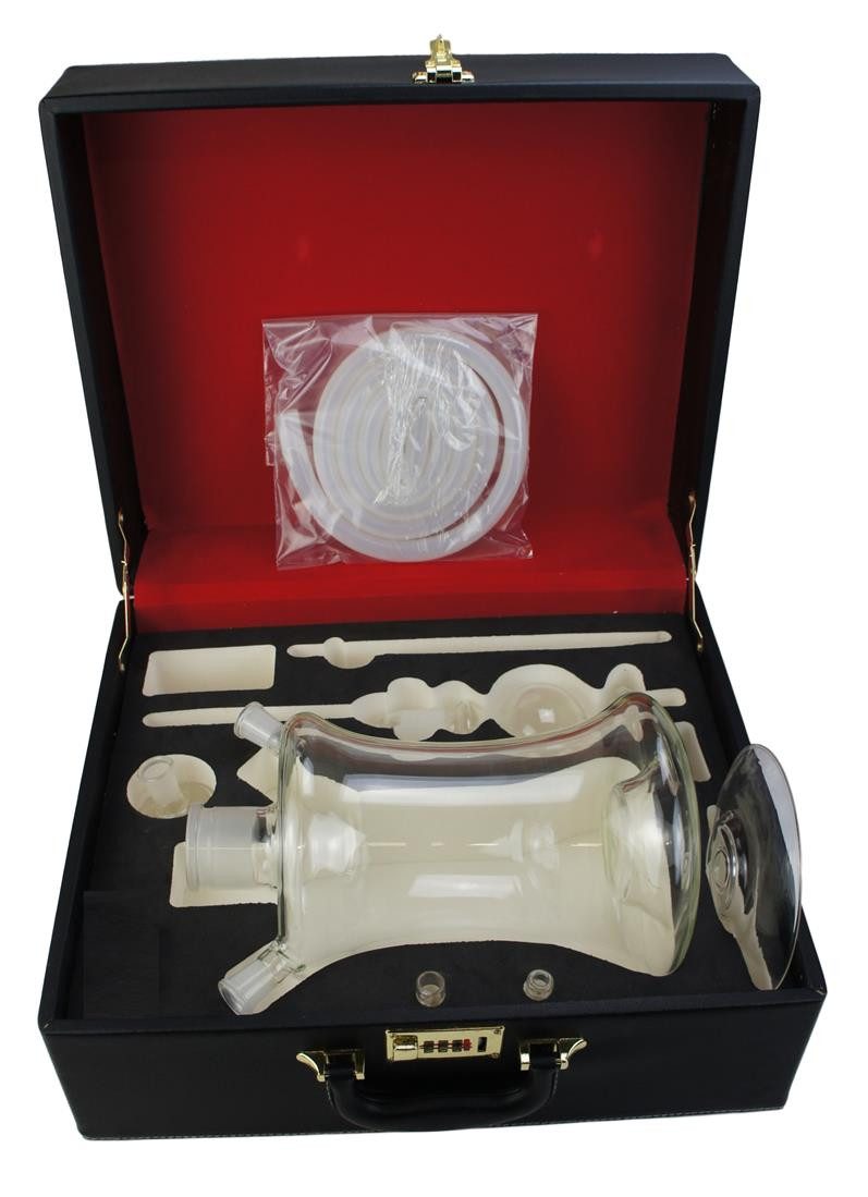 Anzündkamin Glas Shisha Set mit Koffer - Hookah - Orientalische Wasserpfeife aus