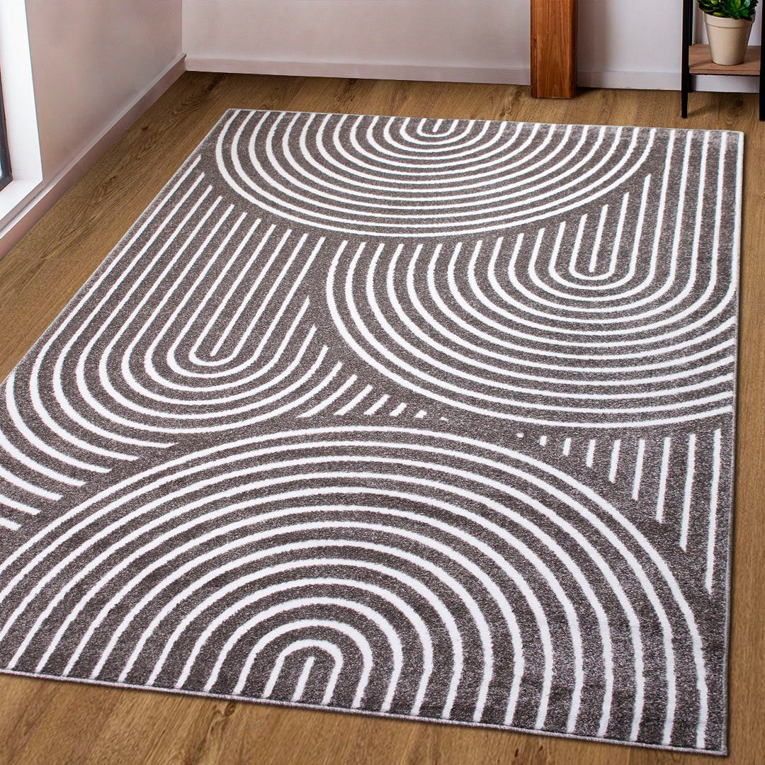 OTTO home Teppich Fadel, rechteckig, Höhe: 9 mm, 3D-Effekt, softer Kurzflor, pflegeleicht, leichter Glanz, Scandi-Look