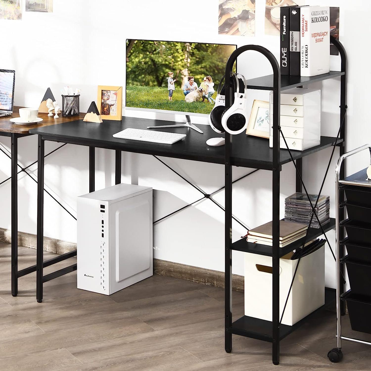 KOMFOTTEU Schreibtisch Computertisch, mit Tragkraft 60 kg schwarz