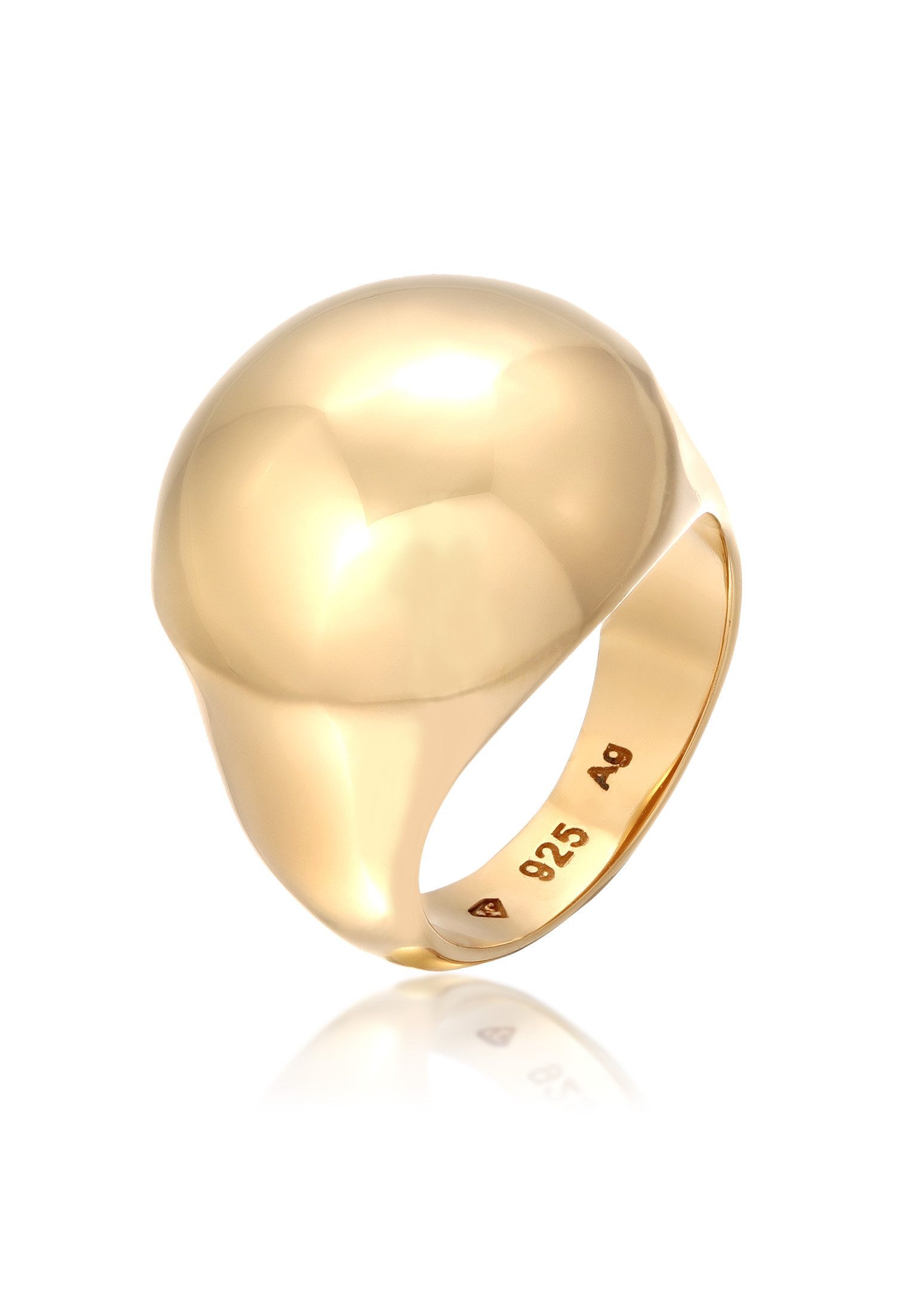 Elli Premium Siegelring Chunky Statement 925 Sterling Silber vergoldet