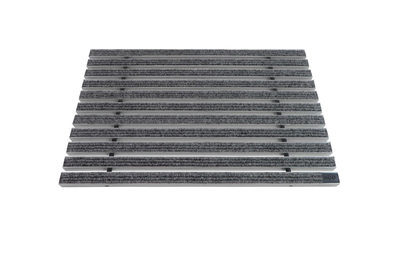 ACO Severin Ahlmann GmbH & Co. KG Fußmatte Eingangsmatte Vario, Rips Hellgrau, rechteckig, Höhe: 22 mm, Größe: 600x400 mm, für Innen- und überdachten Außenbereich