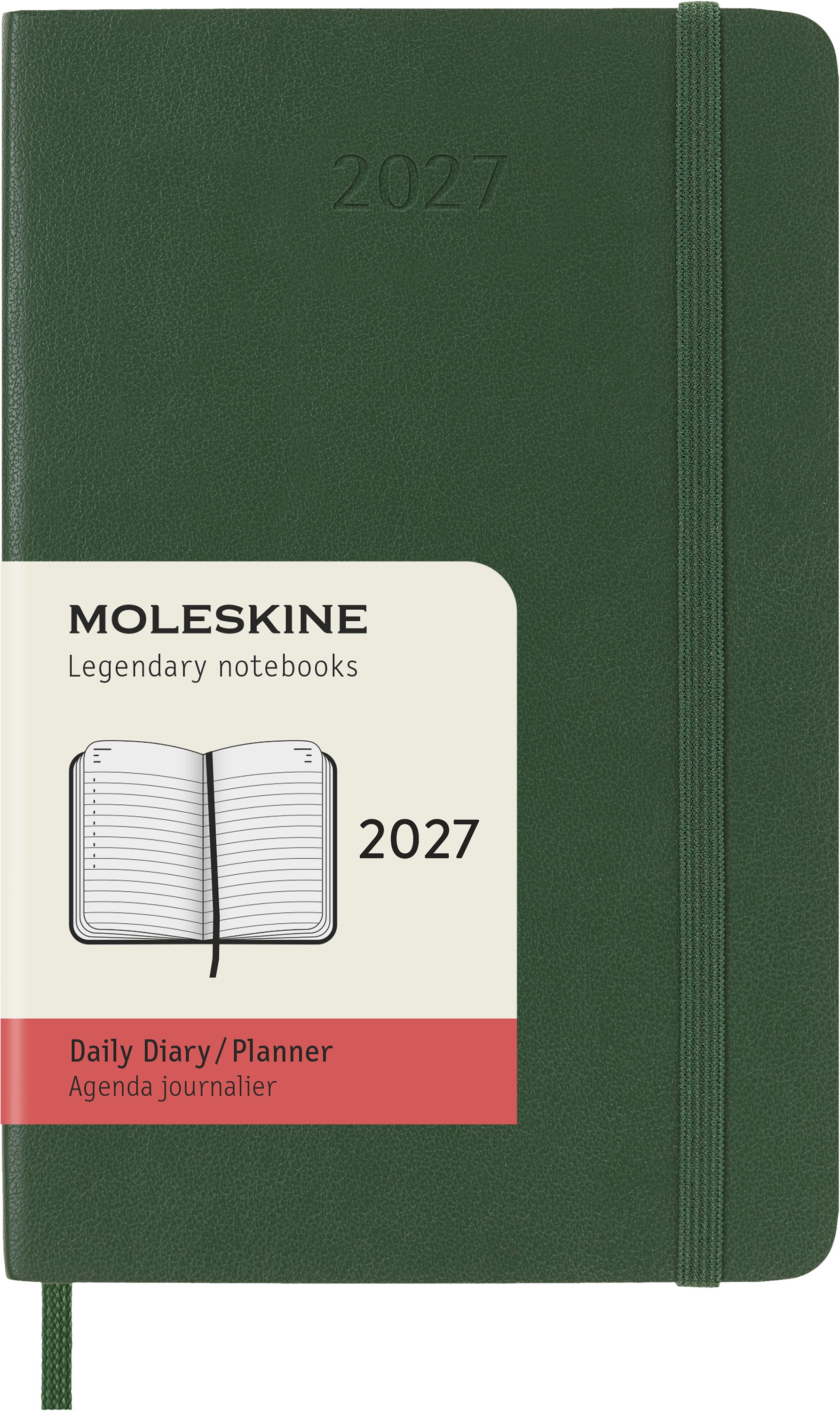 MOLESKINE Buchkalender, MOLESKINE 12 MONATE TAGES NOTIZKALENDER 2027 - SOFTCOVER - P/A6 - GRÜN