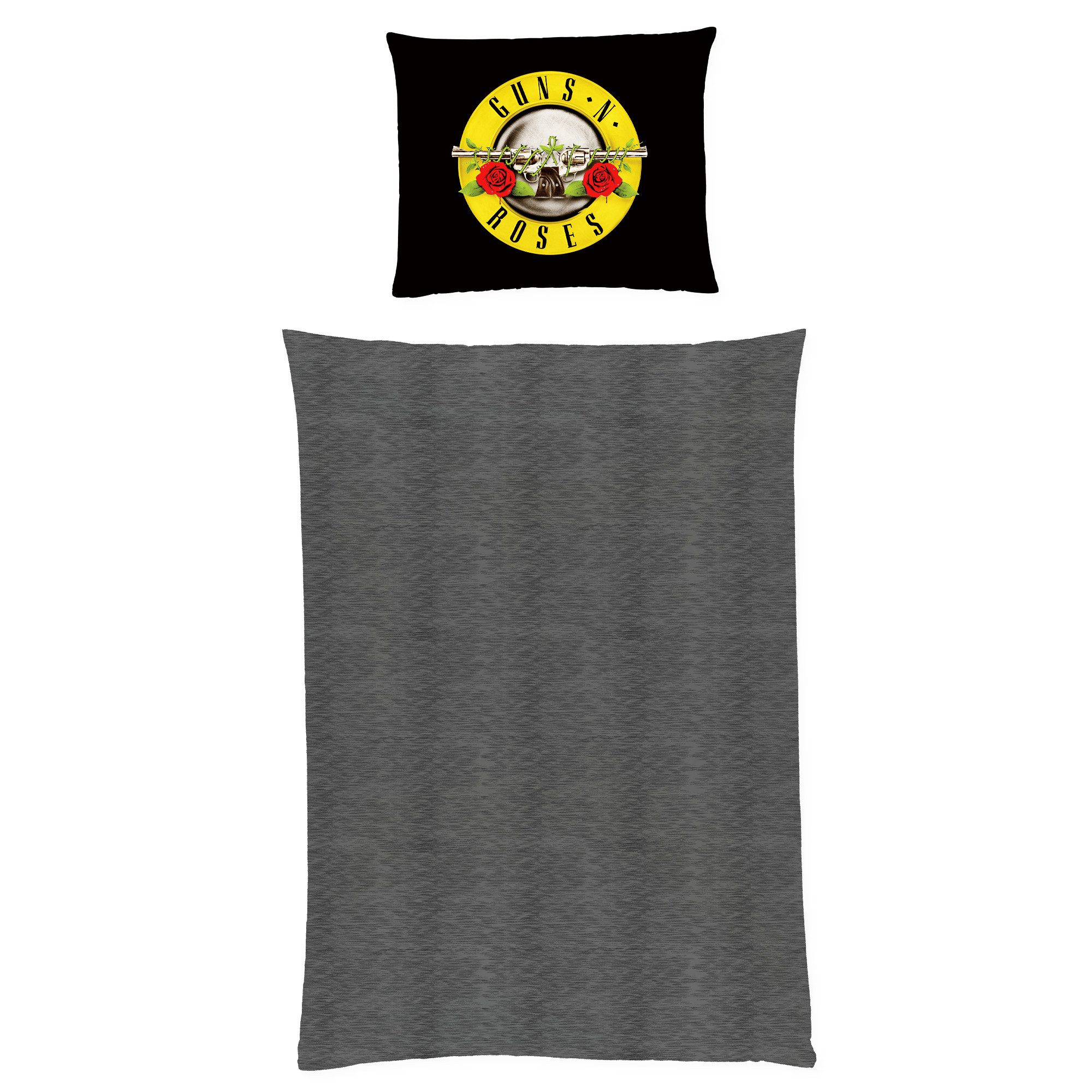 BERONAGE Wendebettwäsche Guns N’ Roses Schwarz Bettwäsche Linon / Renforcé, 100% Baumwolle, 2 teilig, 135x200 + 80x80 cm
