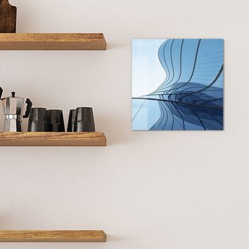 DEQORI Magnettafel 'Spiegelfläche an Gebäude', Whiteboard Pinnwand beschreibbar