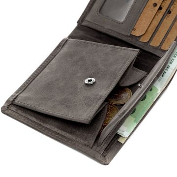 SID & VAIN Geldbörse Leder Geldbeutel Herren JACOB, Portemonnaie Echtleder für Herren, Wallet, Brieftasche dunkelbraun