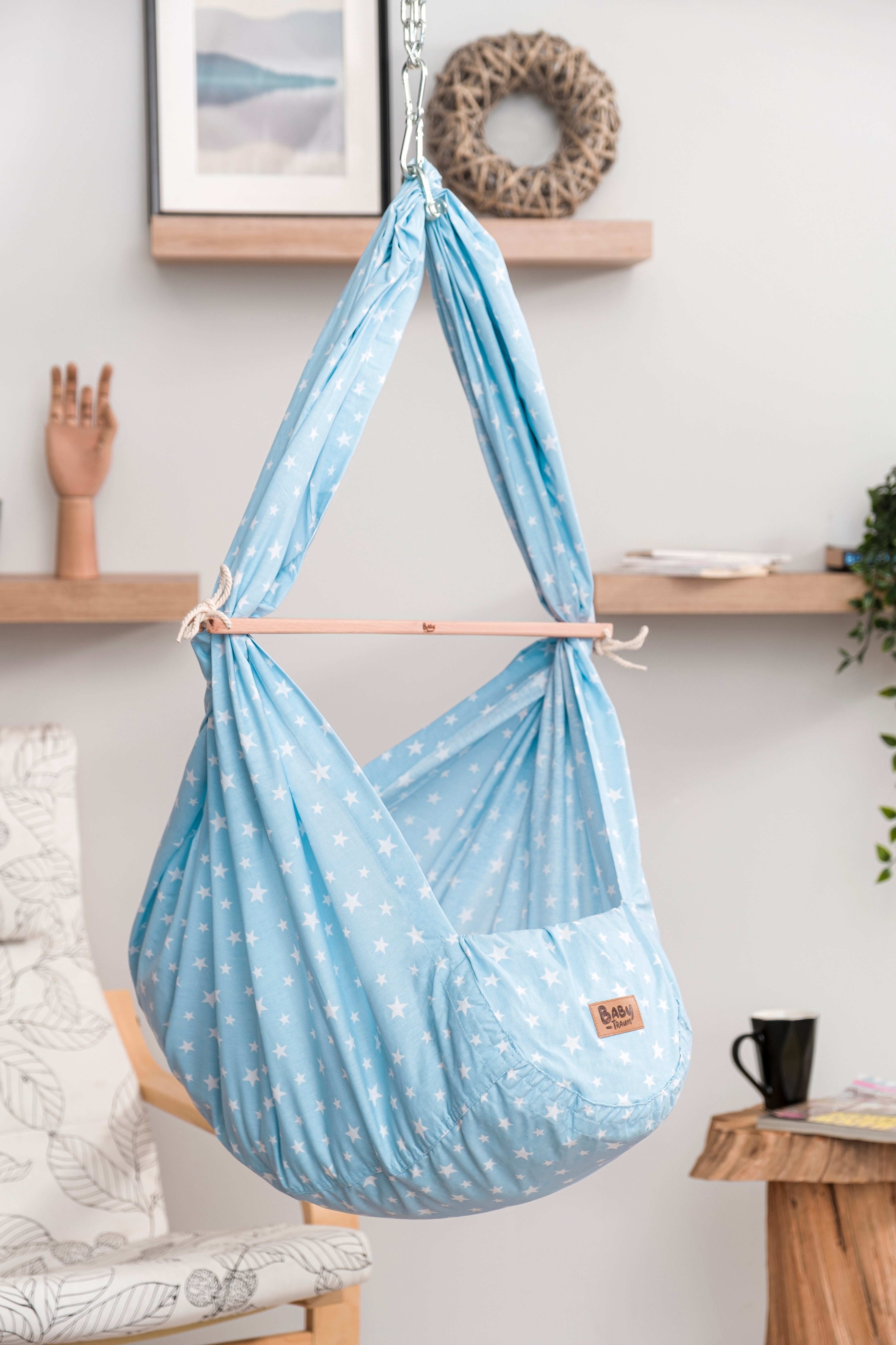 TeppichHome24 Federwippe BT002*Sternblau