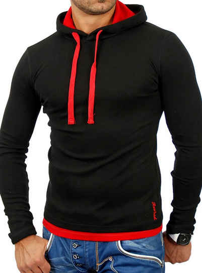 Reslad Sweatshirt Reslad Herren Kapuzen Sweatshirt RS-1003 (1-tlg) Kapuzensweatshirt Layer-Look
