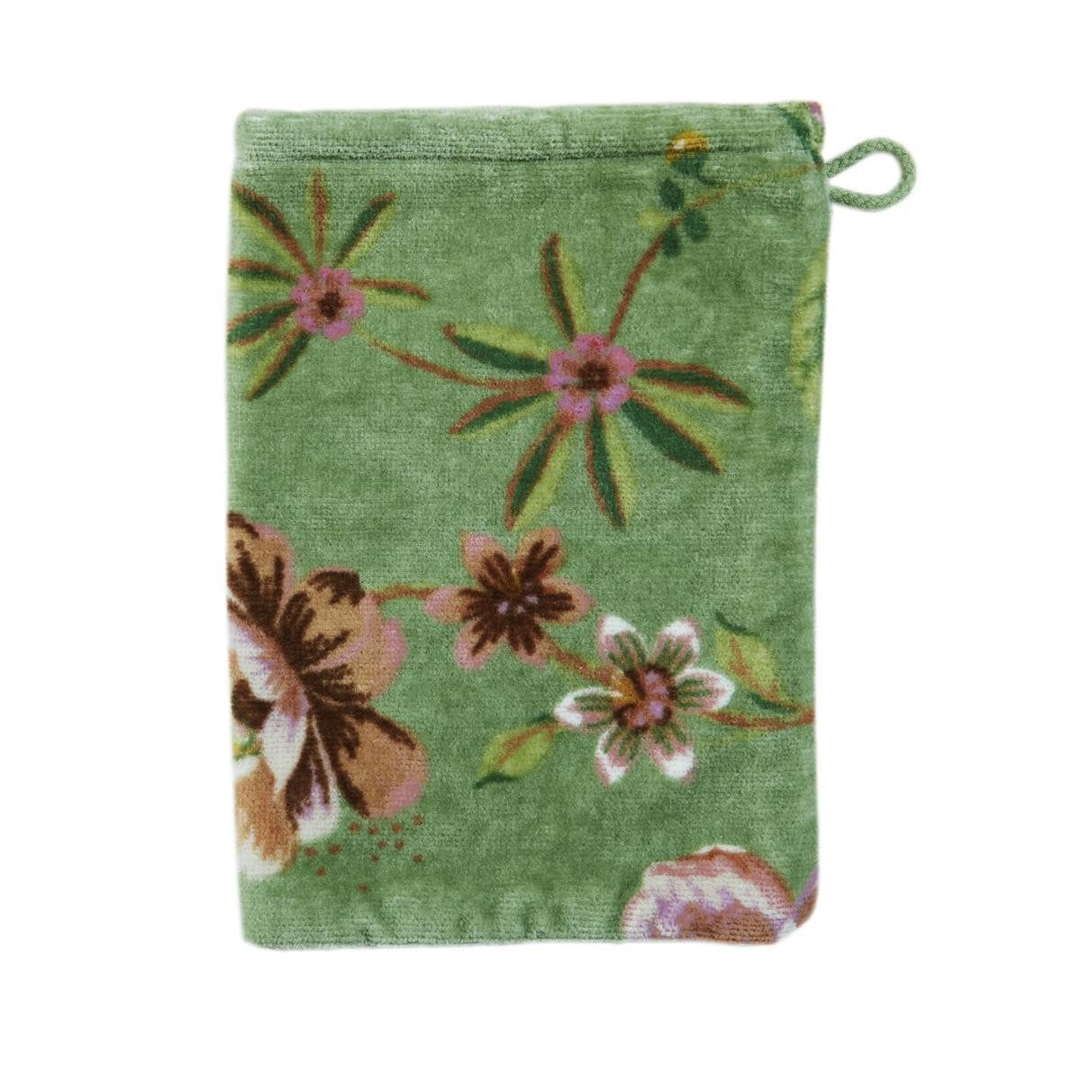 PiP Studio Waschhandschuh Secret Garden Waschhandschuh green 16x22cm (1 Stück), 100% Baumwolle (320896)