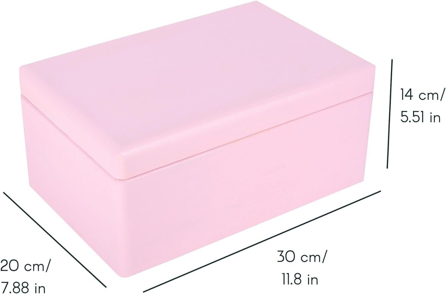 Creative Deco Holzkiste mit Deckel Groß Erinnerungsbox Baby Holzbox 30 x 20 x 14 cm, mit Scharnieren