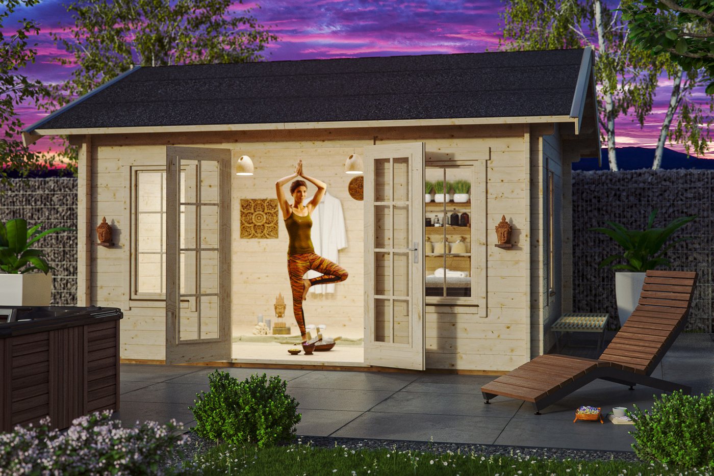 Thumbnail - Skanholz Gartenhaus Montreal 1, BxT: 500x380 cm, mit 2. Schalung