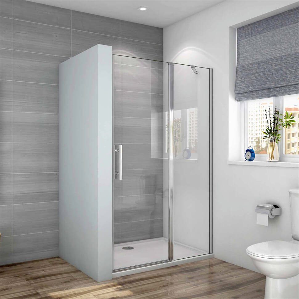 duschspa Dusch-Drehtür Nischentür Duschtür Drehtür Schwenktür 6mm ESG Glastür Dusche, Einscheibensicherheitsglas, (Set) Klarglas